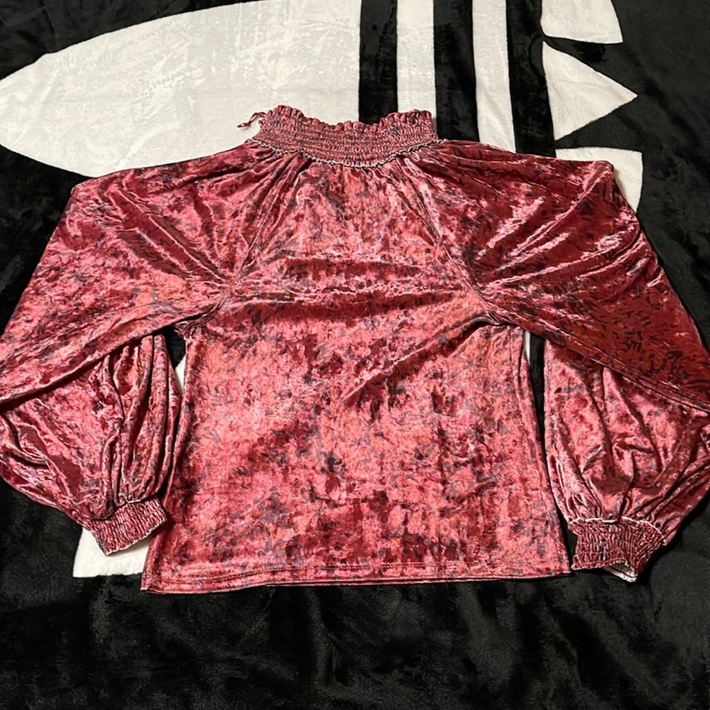 Free people velour long sleeve top - Picture 6 of 10